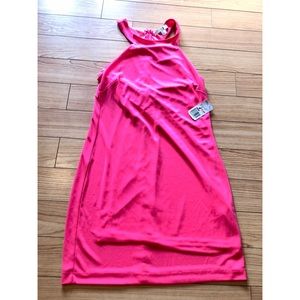 Hot Pink High Neck Dress